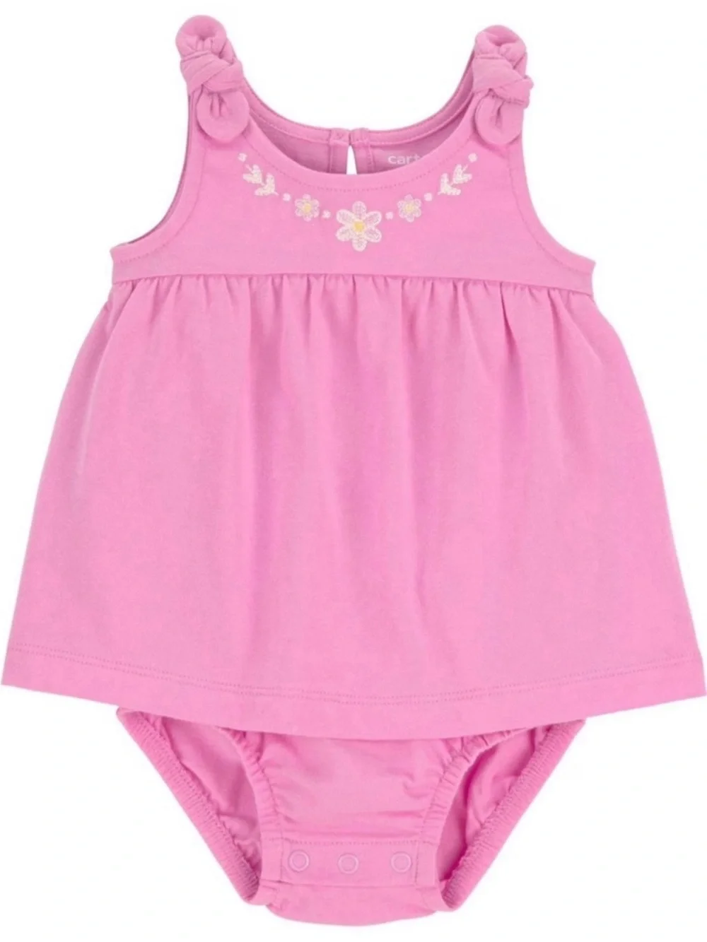 Carter's Pink Sleeveless Floral Embroidered dress
